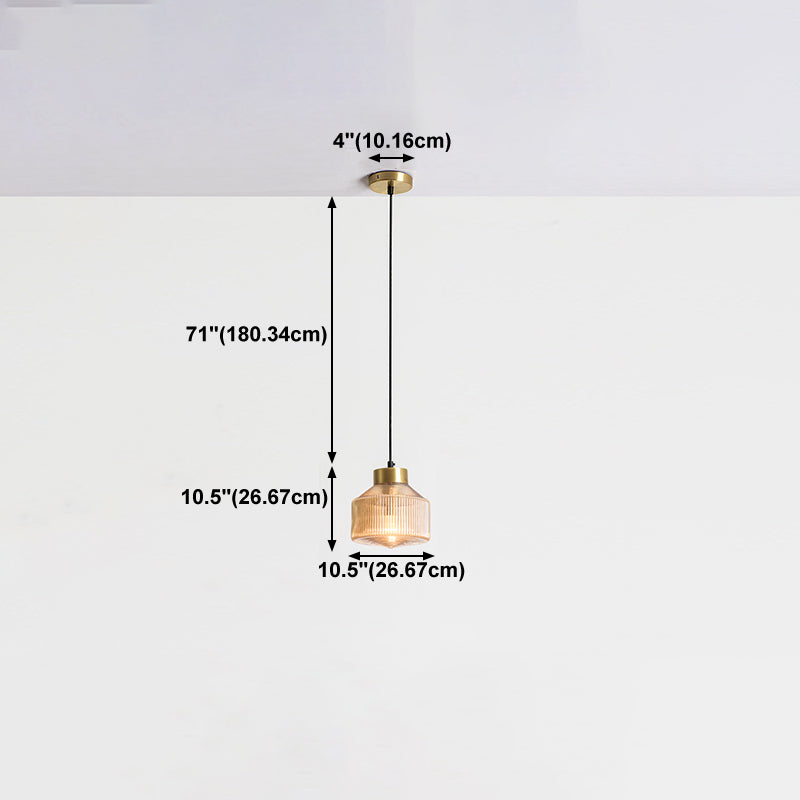 Géométrie moderne en forme de pendentif en verre 1 salle à manger de tête.
