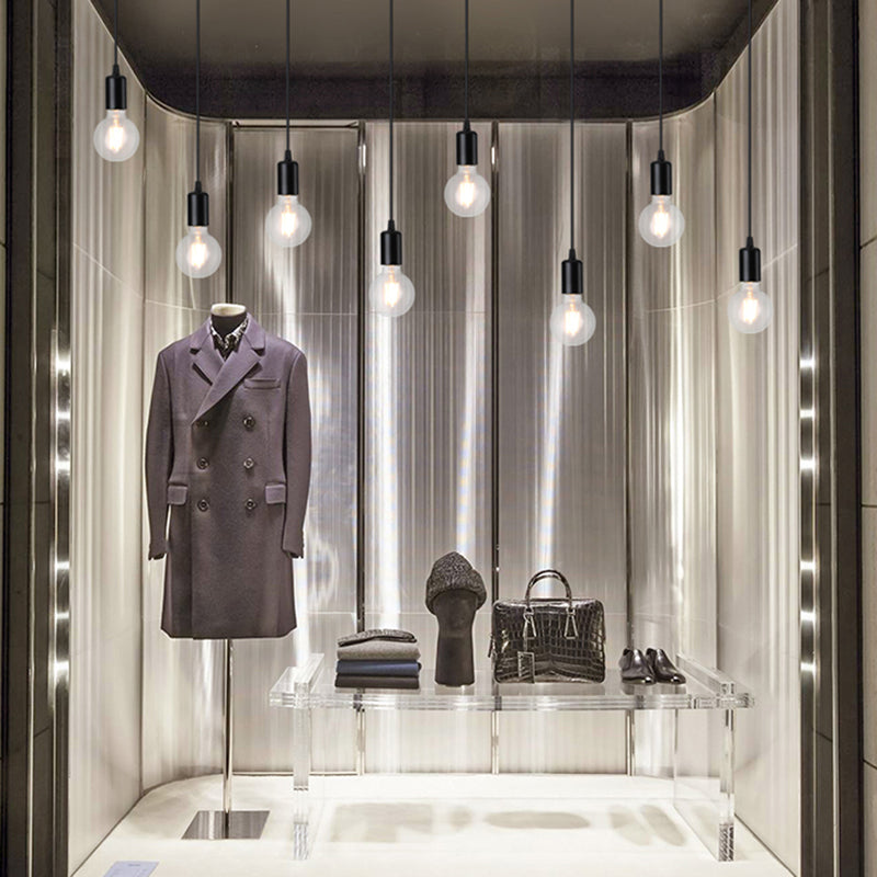 Bare Breb Hanging Light Industrial Metal Commercial Pendant Lighting for Clothing Shop