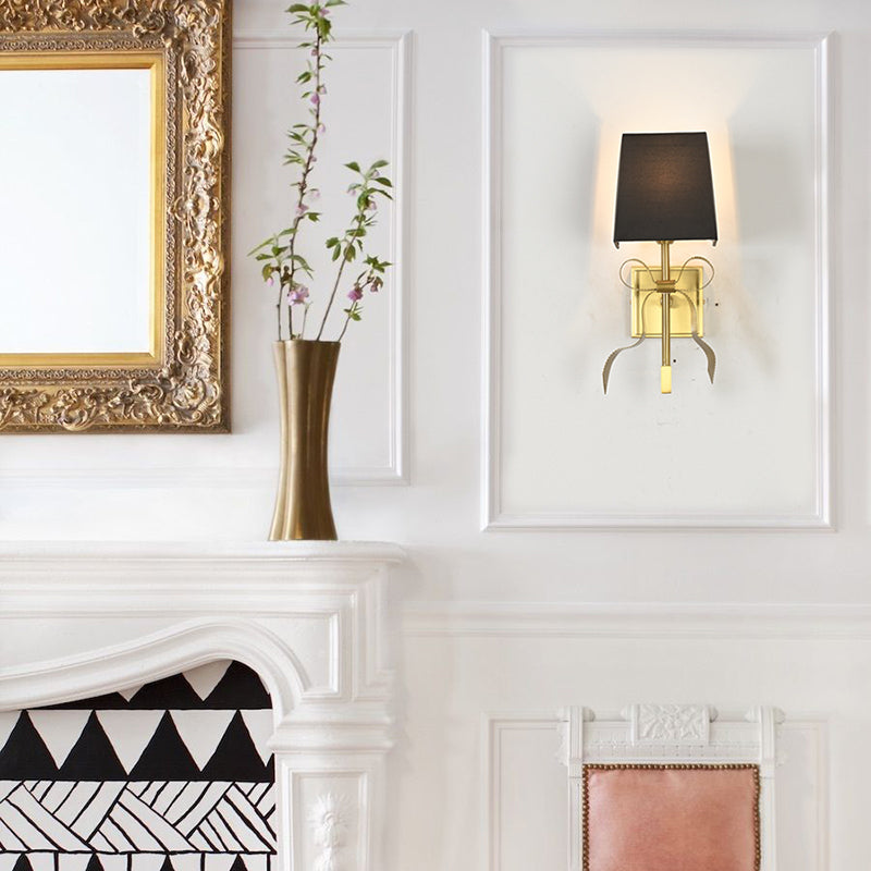 Mur de laiton moderne Light Bow-not-Shape Wall Sconce avec toile de jute naturelle pour le salon