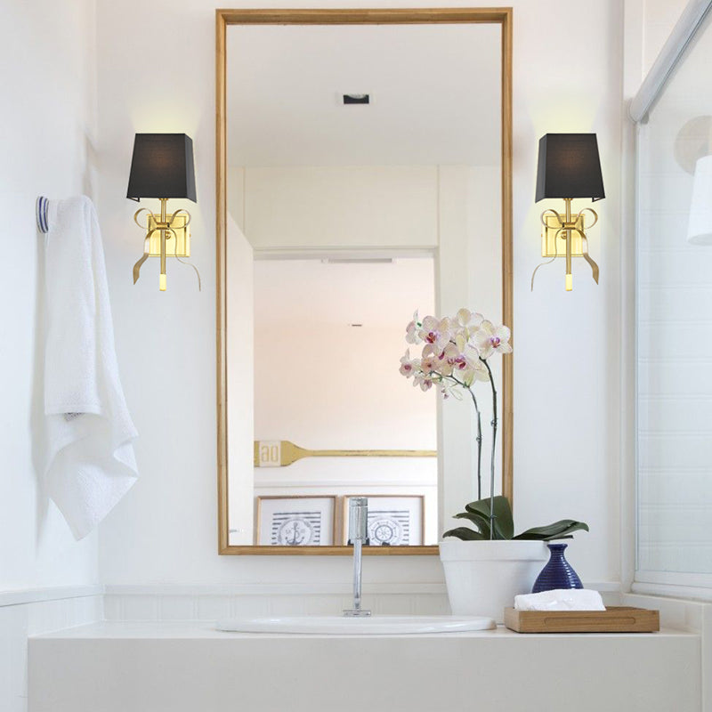 Mur de laiton moderne Light Bow-not-Shape Wall Sconce avec toile de jute naturelle pour le salon