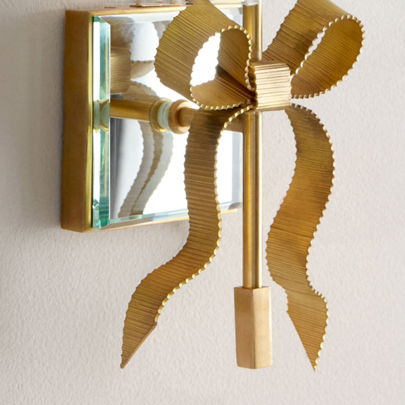 Mur de laiton moderne Light Bow-not-Shape Wall Sconce avec toile de jute naturelle pour le salon