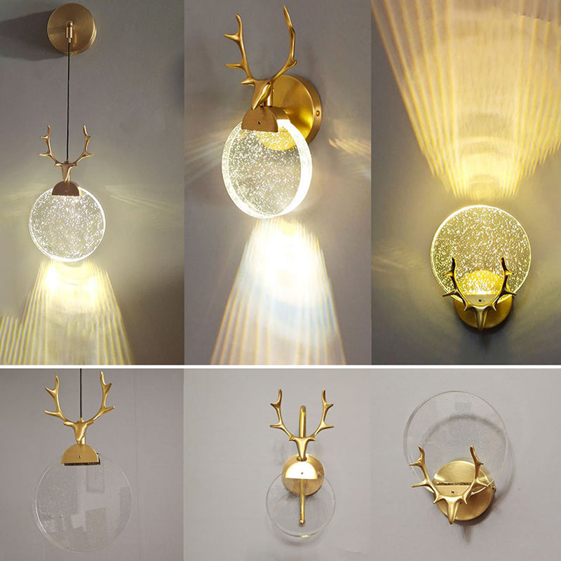 Murale moderne Mur léger de la forme de fourchette LED Appiculture murale en or pour le salon