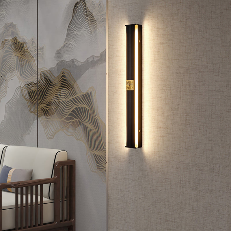 Mur de l'aluminium moderne bande lumineuse 2 lumières applique murale en noir pour la cage d'escalier