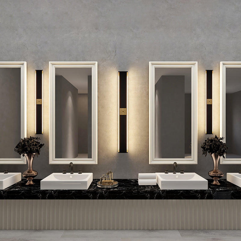 Mur de l'aluminium moderne bande lumineuse 2 lumières applique murale en noir pour la cage d'escalier