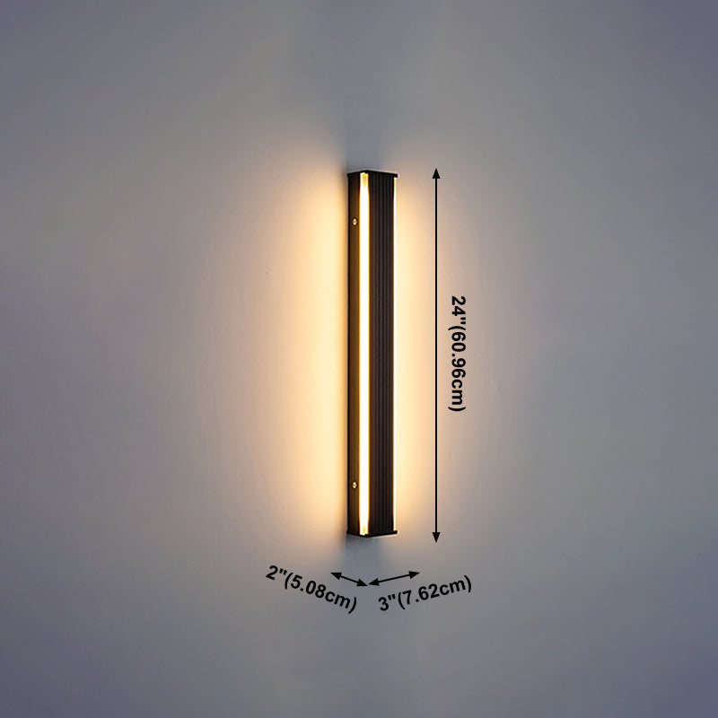 Mur de l'aluminium moderne bande lumineuse 2 lumières applique murale en noir pour la cage d'escalier