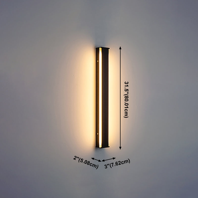 Mur de l'aluminium moderne bande lumineuse 2 lumières applique murale en noir pour la cage d'escalier