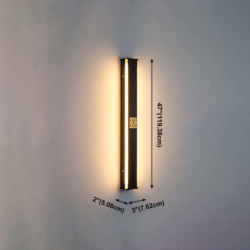 Mur de l'aluminium moderne bande lumineuse 2 lumières applique murale en noir pour la cage d'escalier