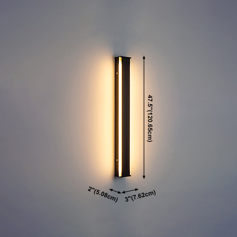 Mur de l'aluminium moderne bande lumineuse 2 lumières applique murale en noir pour la cage d'escalier