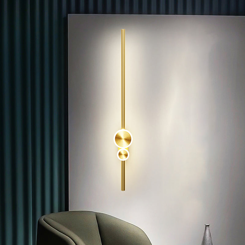 Nordic Aluminium Murce Gold Light LED LED Straight Light pour le salon