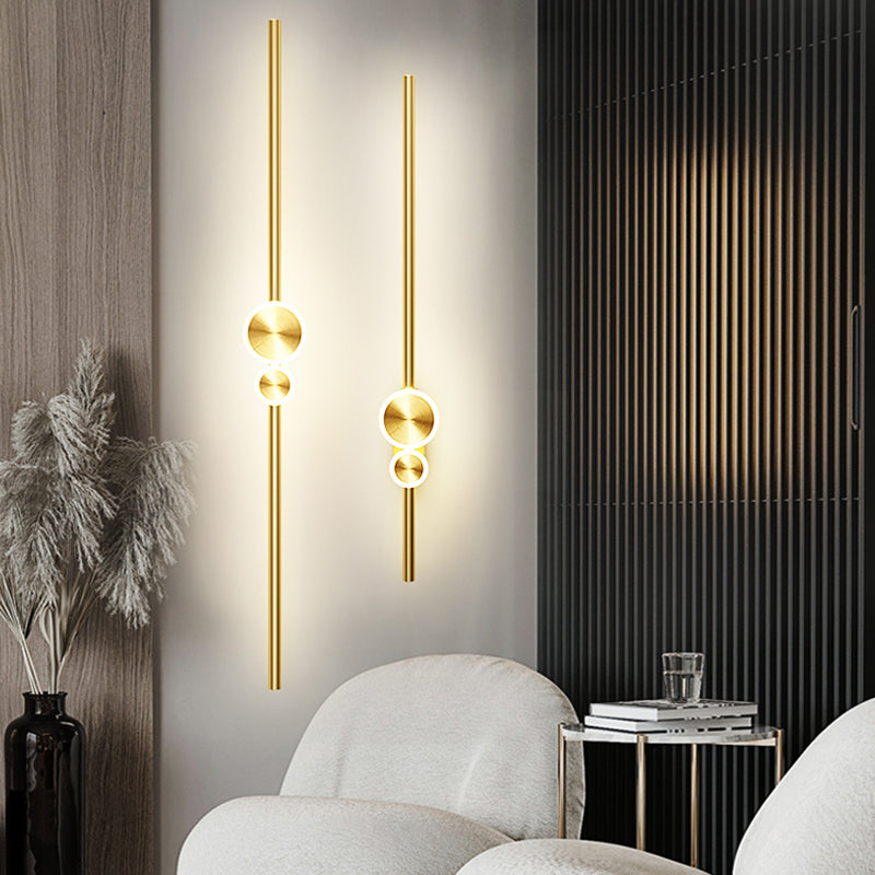 Nordic Aluminium Murce Gold Light LED LED Straight Light pour le salon