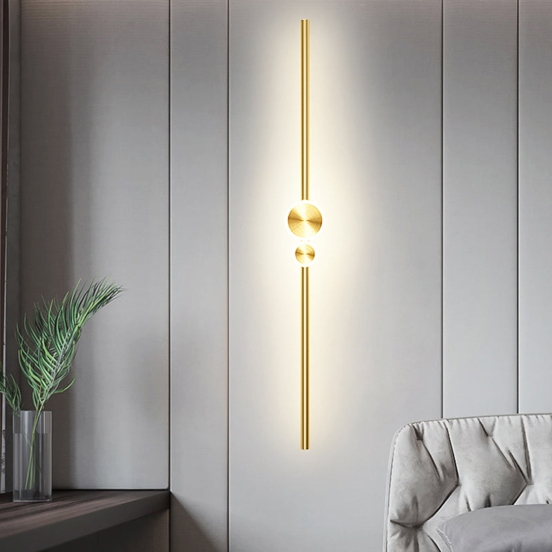Nordic Aluminium Murce Gold Light LED LED Straight Light pour le salon
