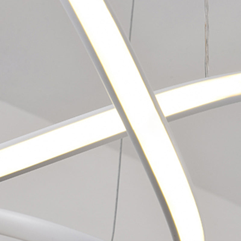 Modern Artistic LED Linear Pendant Light Aluminium Hanging Lamp with Silicone Shade