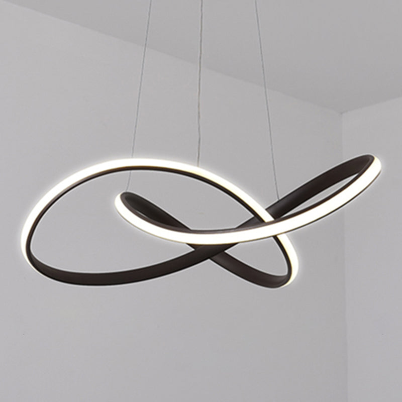 Modern Artistic LED Linear Pendant Light Aluminium Hanging Lamp with Silicone Shade