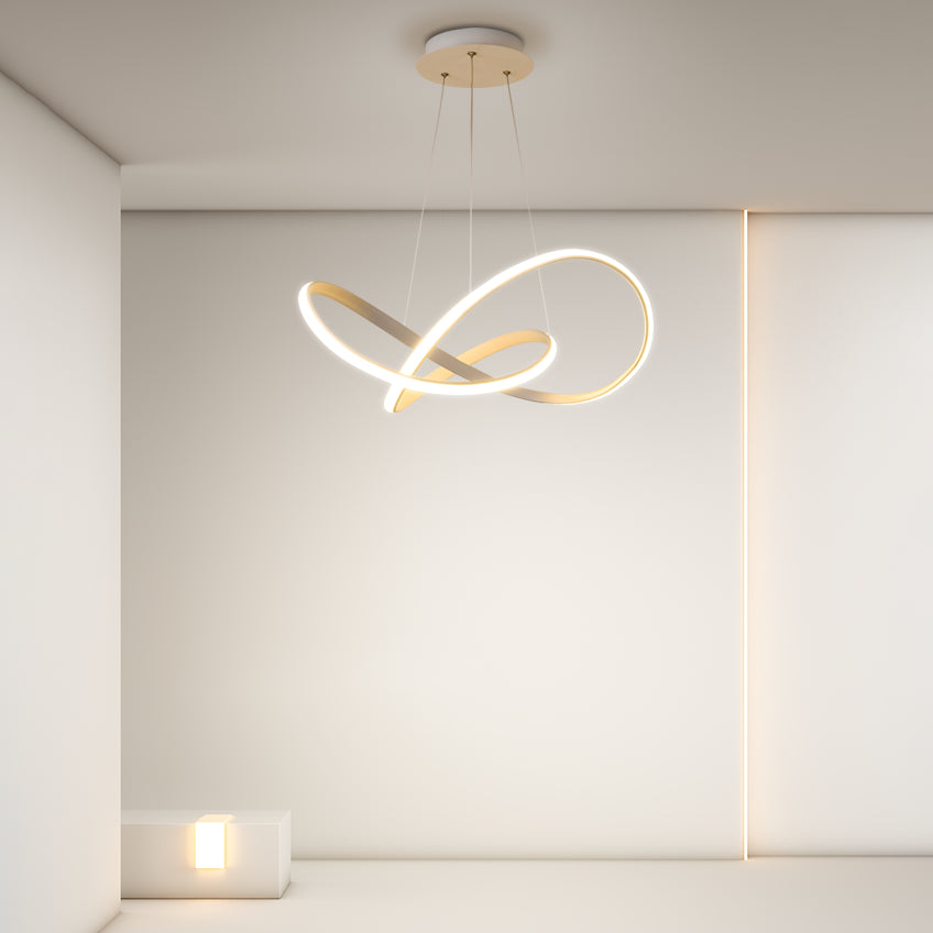 Modern Artistic LED Linear Pendant Light Aluminium Hanging Lamp with Silicone Shade