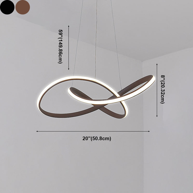 Modern Artistic LED Linear Pendant Light Aluminium Hanging Lamp with Silicone Shade