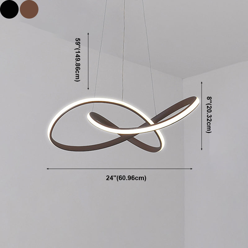 Modern Artistic LED Linear Pendant Light Aluminium Hanging Lamp with Silicone Shade