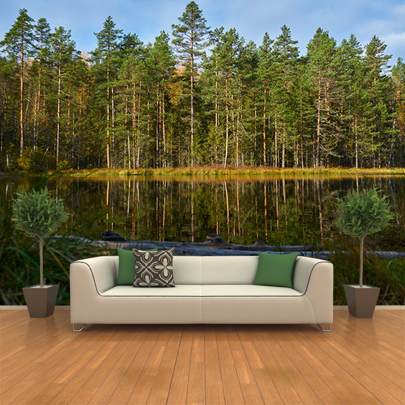 Mildew Resistant Forest Mural Contemporary Sitting Room Wall Mural