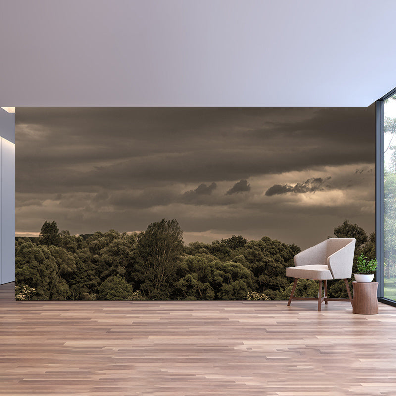 Mildew Resistant Forest Mural Contemporary Sitting Room Wall Mural