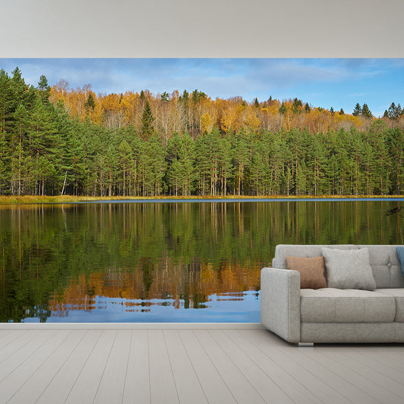 Bright Color Forest Mural Contemporary Living Room Wall Mural