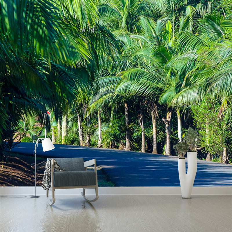 Customized Palm Tree Mural Tropical Mildew Resistant Sleeping Room Wall Mural