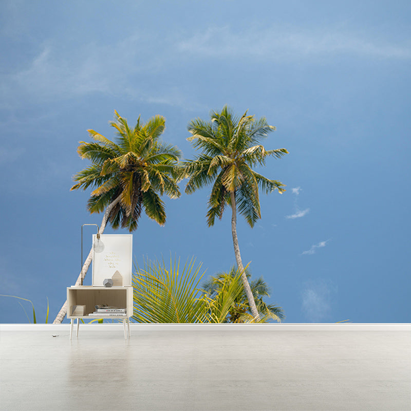 Customized Palm Tree Mural Tropical Mildew Resistant Sleeping Room Wall Mural