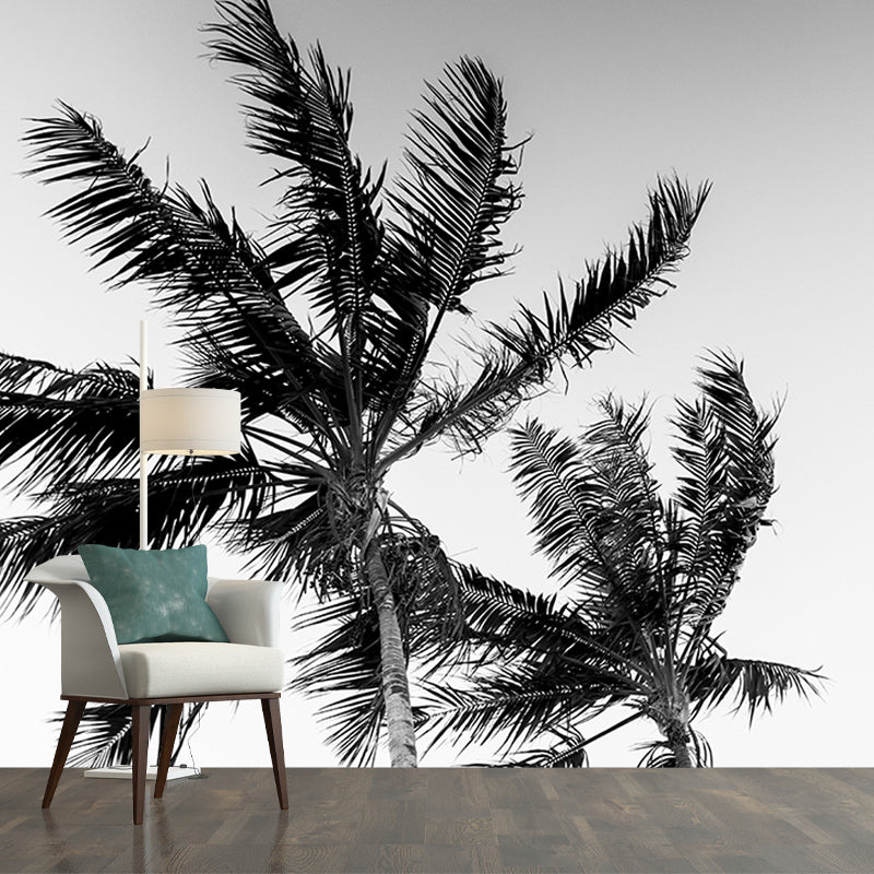 Customized Palm Tree Mural Tropical Mildew Resistant Sleeping Room Wall Mural