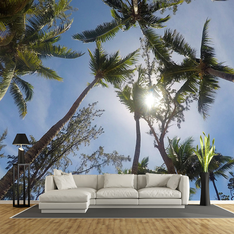 Palm Tree Mildew Resistant Mural Tropical Photography Sleeping Room Wall Mural