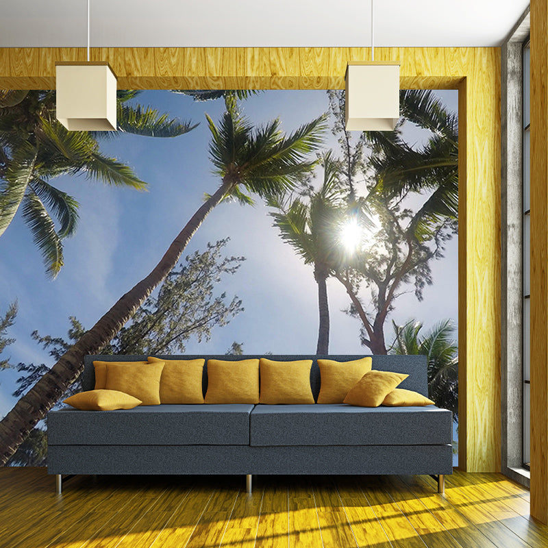 Palm Tree Mildew Resistant Mural Tropical Photography Sleeping Room Wall Mural