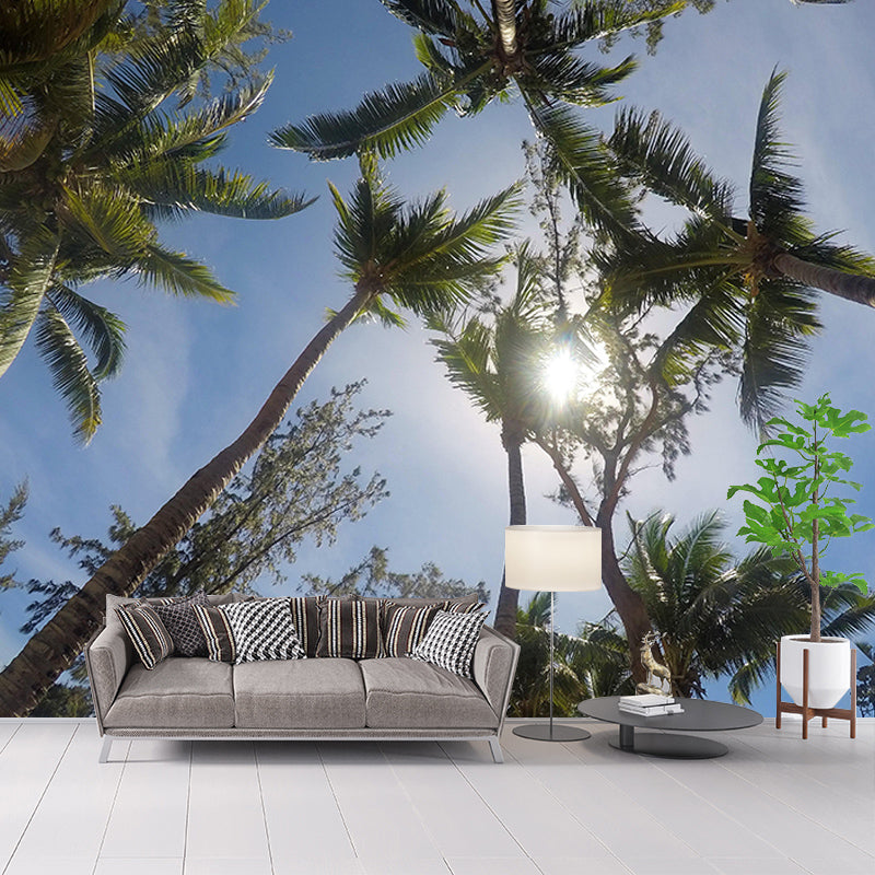 Palm Tree Mildew Resistant Mural Tropical Photography Sleeping Room Wall Mural