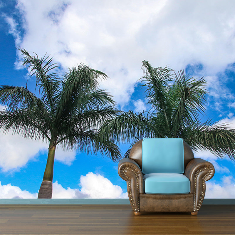 Palm Tree Mildew Resistant Mural Tropical Photography Sleeping Room Wall Mural