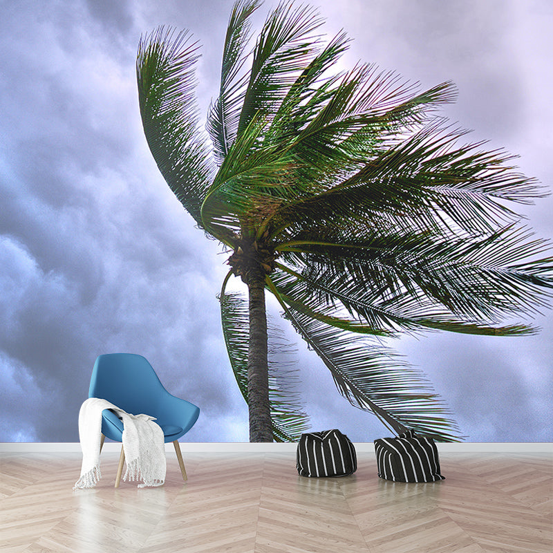 Mildew Resistant Mural Palm Tree Tropical Living Room Wall Mural