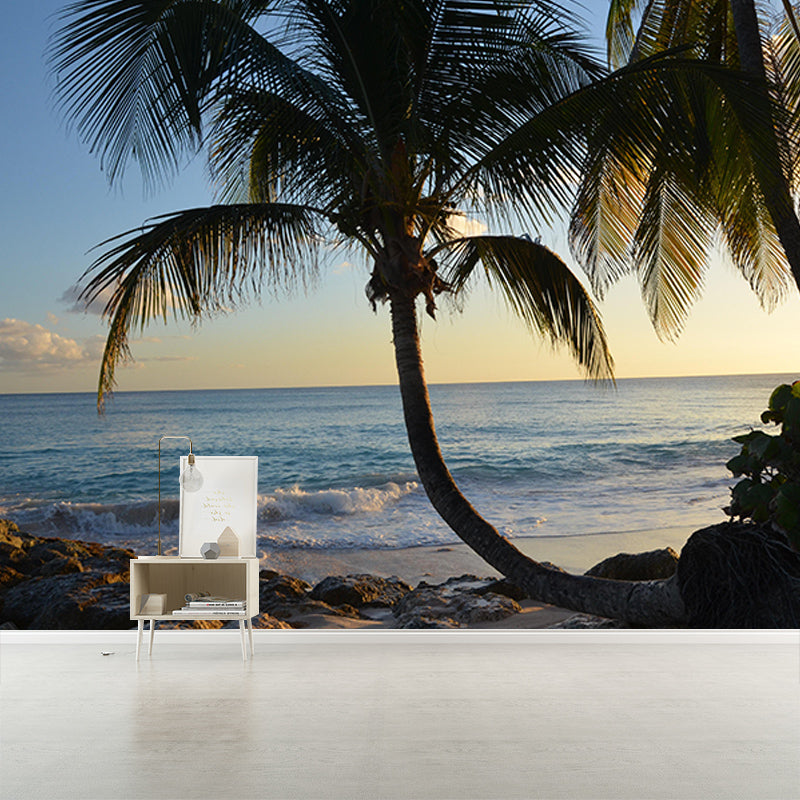 Beach Customized Palm Tree Mural Tropical Mildew Resistant Bedroom Wall Mural