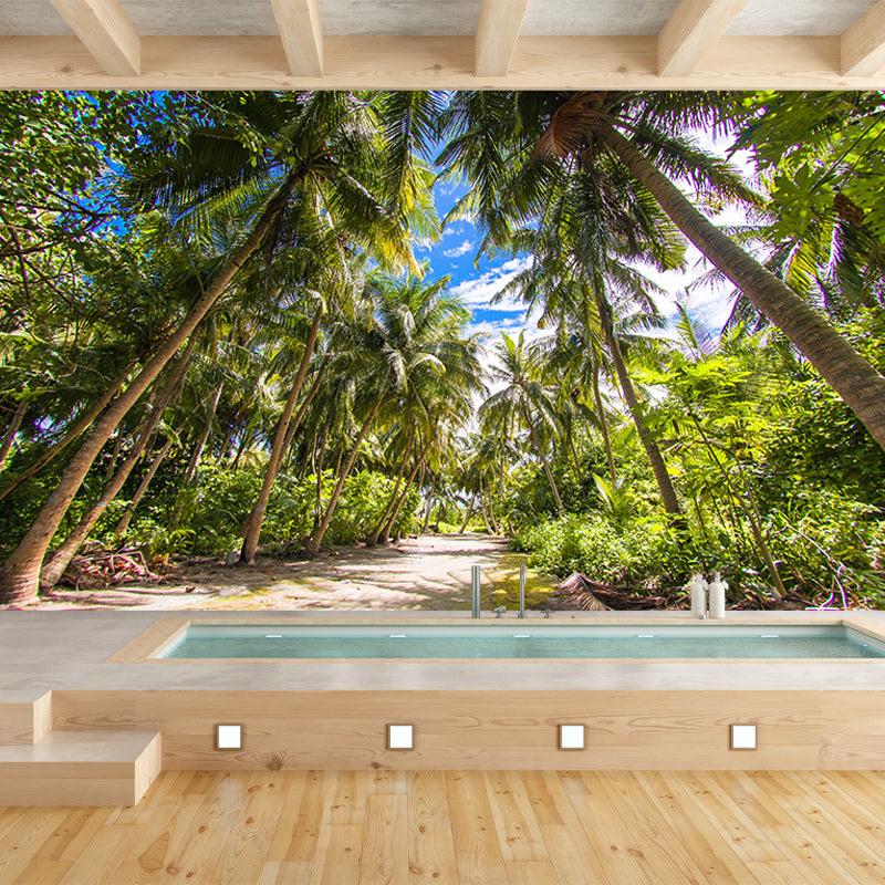 Beach Customized Palm Tree Mural Tropical Mildew Resistant Bedroom Wall Mural