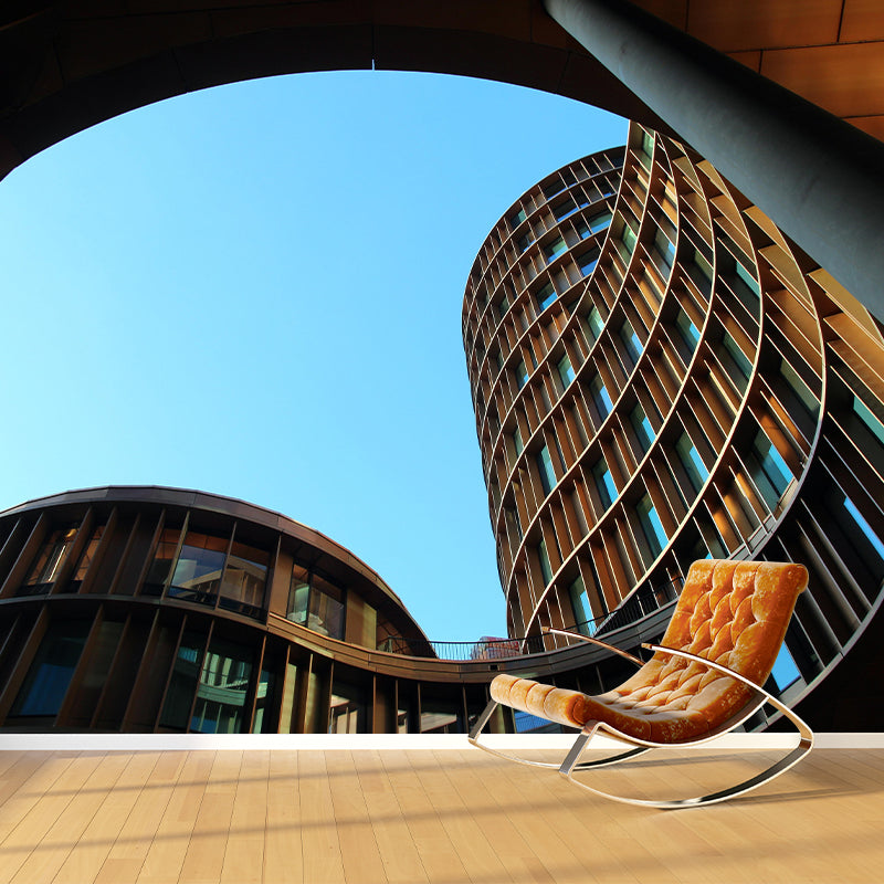 Horizontal Photography Architecture Mural Eco-friendly Wallpaper for Study Room