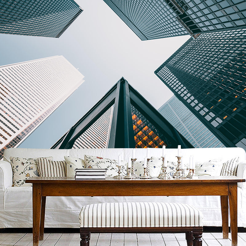 Horizontal Photography Architecture Mural Eco-friendly Wallpaper for Study Room