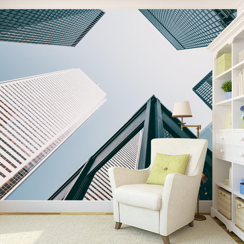 Horizontal Photography Architecture Mural Eco-friendly Wallpaper for Study Room