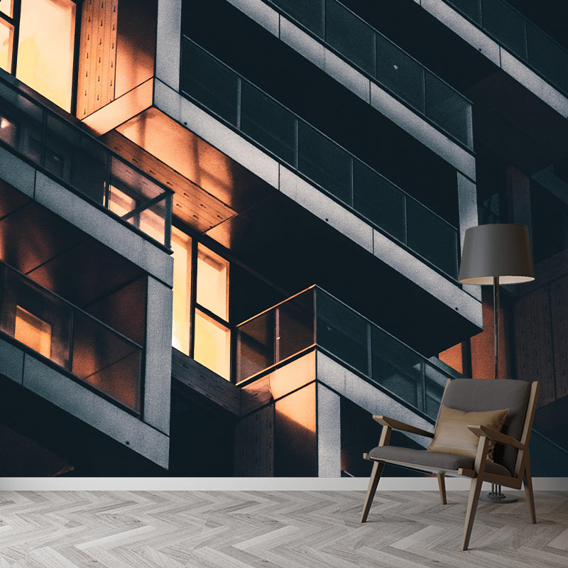 Eco-friendly Horizontal Photography Architecture Mural Wallpaper for Sitting Room