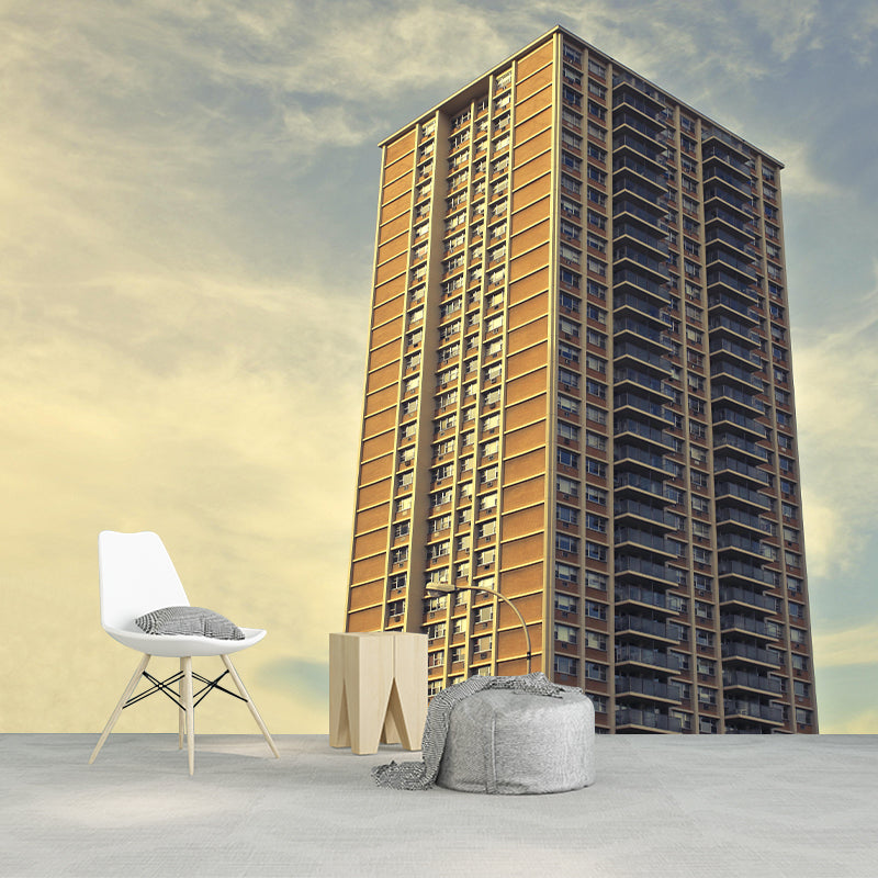 Eco-friendly Horizontal Photography Architecture Mural Wallpaper for Sitting Room