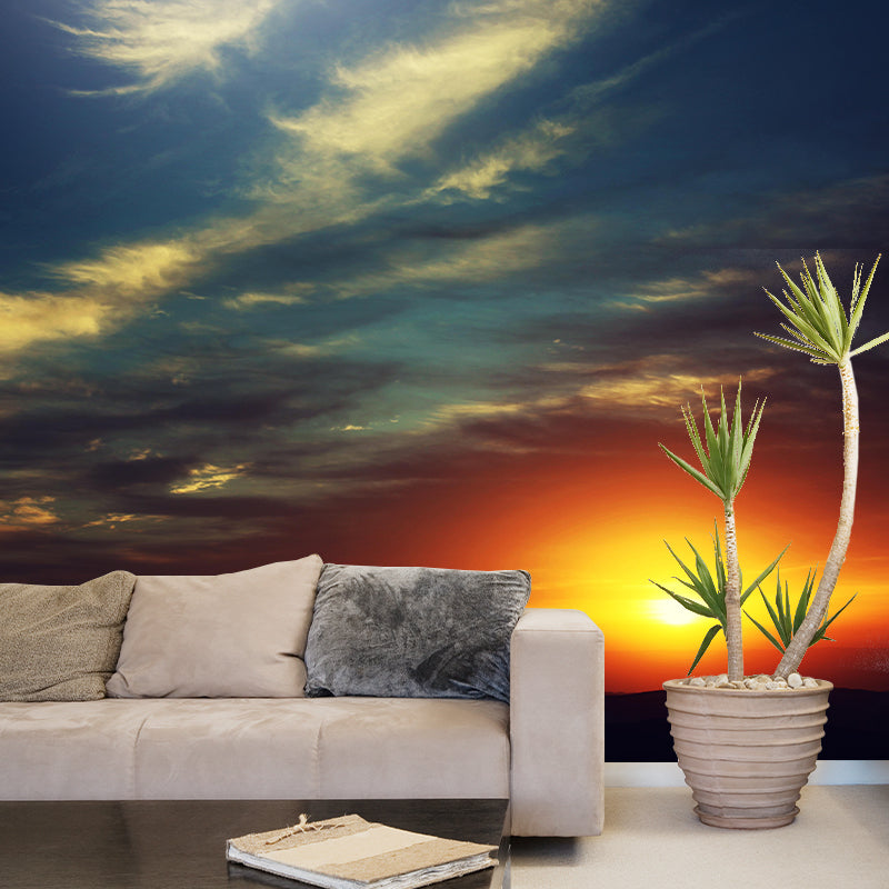 Horizontal Photography Sky Landscapes Mural Eco-friendly Wallpaper for Bedroom