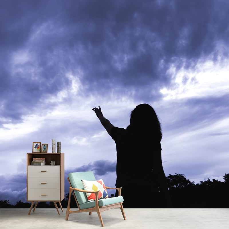 Eco-friendly Horizontal Photography Sky Mural Wallpaper for Home