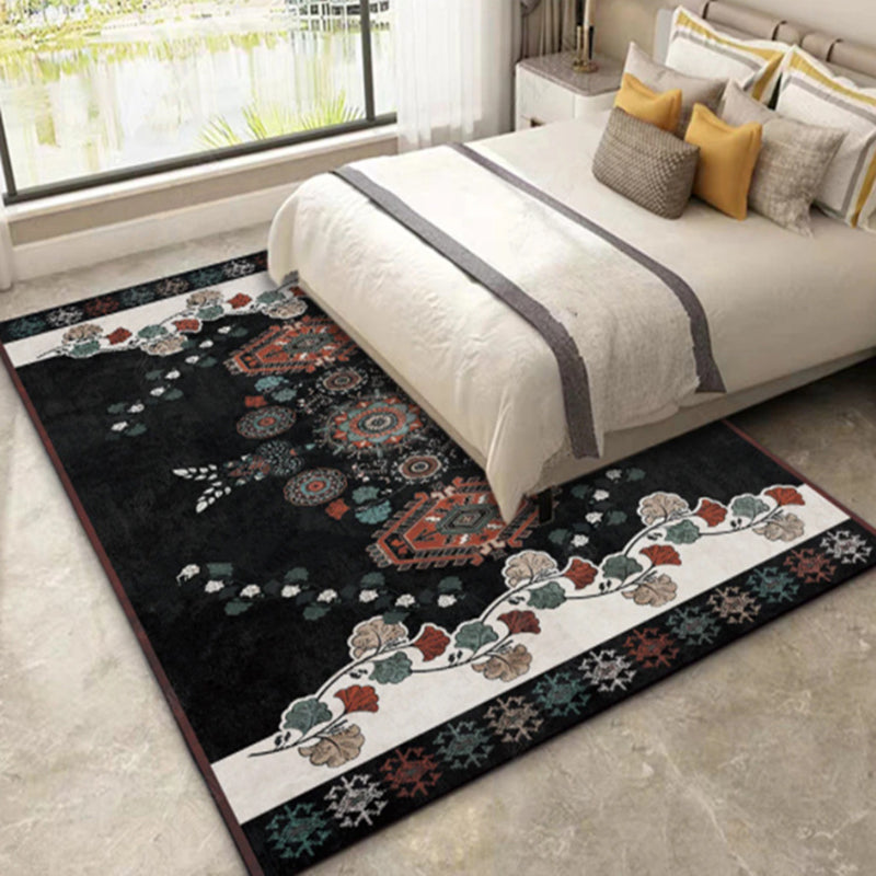 Oranje traditionele tapijten polyester bloemen tapijt wasbaar tapijt voor woonkamer