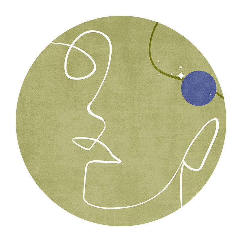 Rapis moderne vert Polyester Rattract Print Rapis lavable pour le salon