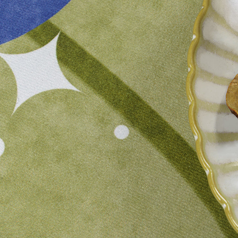 Rapis moderne vert Polyester Rattract Print Rapis lavable pour le salon