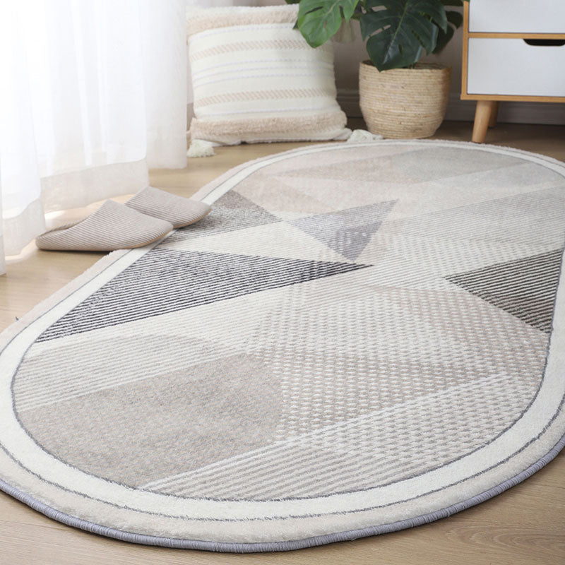 Light Grey Stripe Rug Blending Casual Rug Washable Rug for Living Room