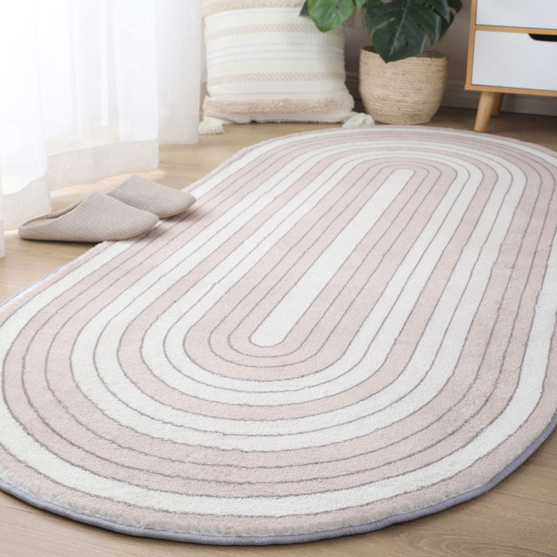 Light Grey Stripe Rug Blending Casual Rug Washable Rug for Living Room