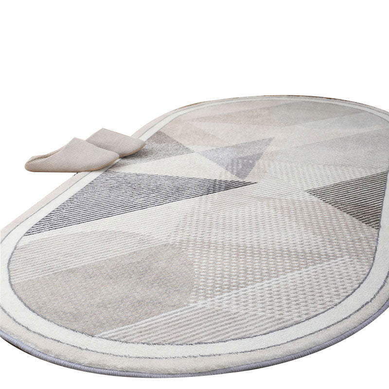 Light Grey Stripe Rug Blending Casual Rug Washable Rug for Living Room