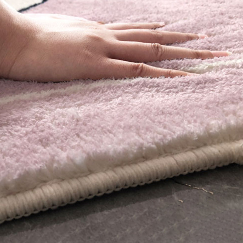 Light Grey Stripe Rug Blending Casual Rug Washable Rug for Living Room