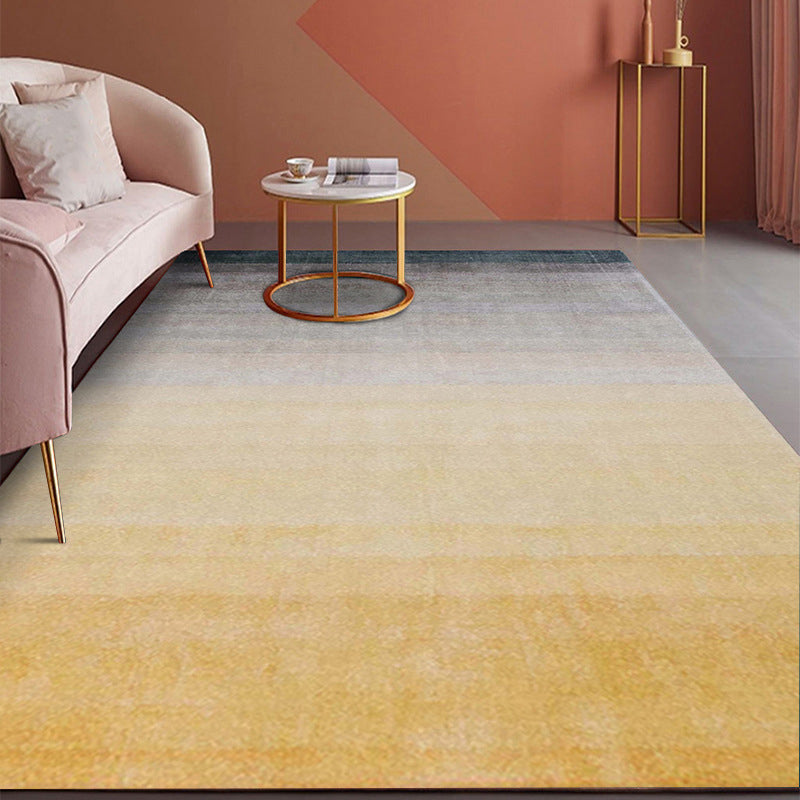 Light Blue Abstract Line Rug Polyester Modern Rug Washable Rug for Living Room