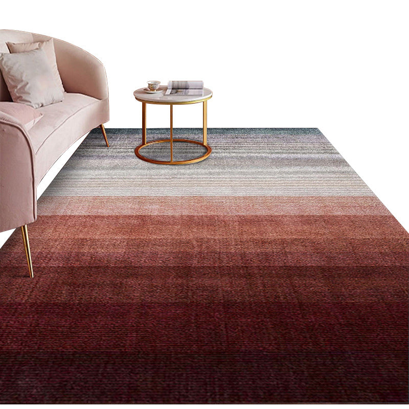 Light Blue Abstract Line Rug Polyester Modern Rug Washable Rug for Living Room