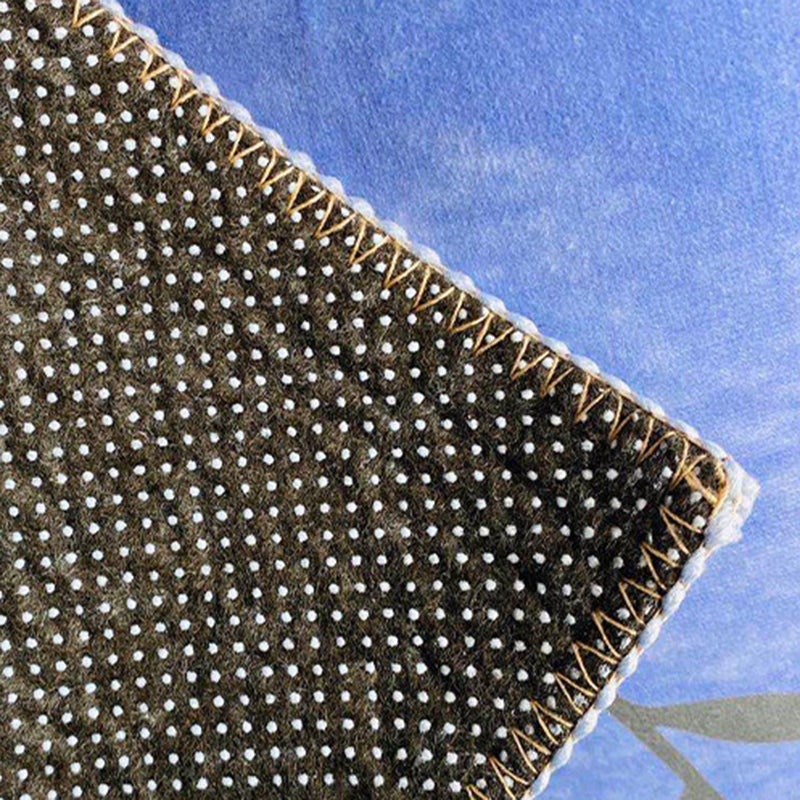 Light Blue Abstract Line Rug Polyester Modern Rug Washable Rug for Living Room